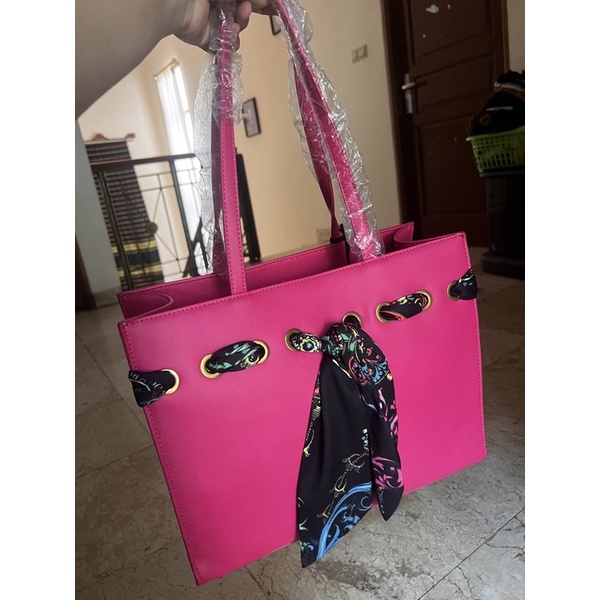 versace vjc tote bag fucia