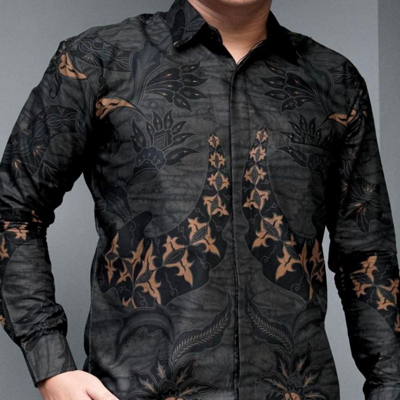 Baju Kemeja batik pria cowok cowo lengan panjang pendek pekalongan solo seragam jumbo premium G07