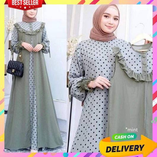 Gamis Lebaran Dewasa Terbaru Remaja Cewek Mewah Maxi Dres Import Panjang Games2022 Pengajian Muslima