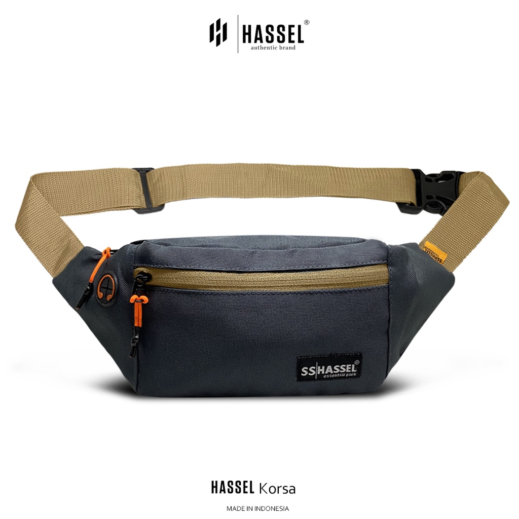 Tas Pinggang Pria Hassel Korsa / Tas Waist Bag Pria - wanita / Tas Selempang / Tas Dada - Navy