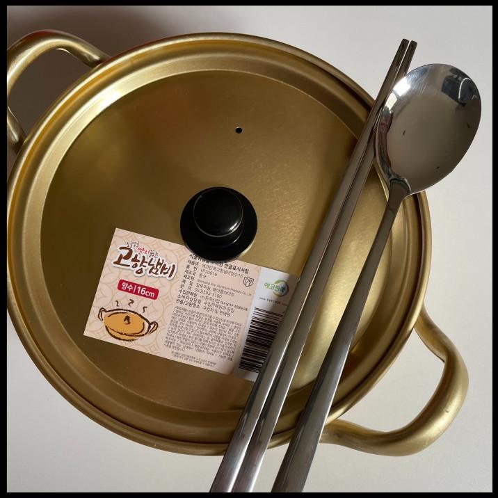 Panci Ramyun Korea / Panci Pot Ramyun Asli Korea + Sumpit Silver