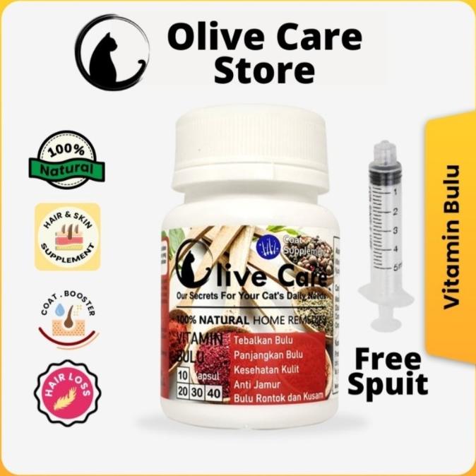 Vitamin Kucing Bulu Lebat Panjang Jamuran Bulu Rontok Olive Care Obat