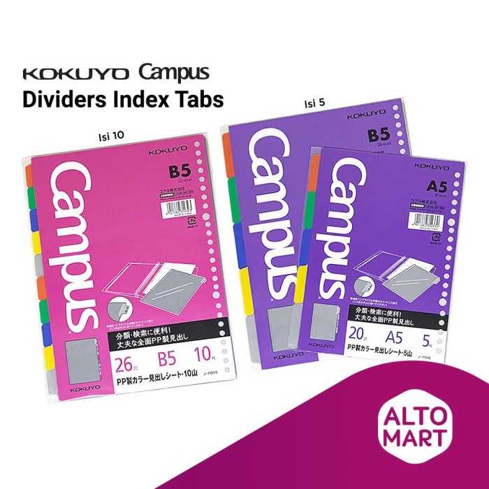 

Terlaris Kokuyo Campus Loose Leaf Binder Divider A5 Index Tabs Pembatas Halaman