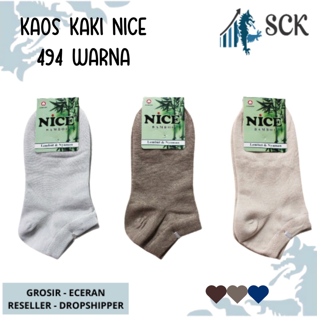 Kaos Kaki Wanita NICE 494 Polos Warna / Kebutuhan Wanita / Invisible Socks Wanita Bawah Mata Kaki Cewek - sckmenwear