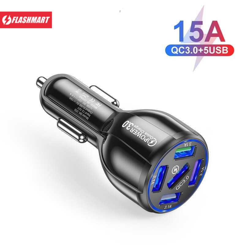 Flashmart Car Charger Mobil USB 5 Port QC 3.0 15A - BK-359