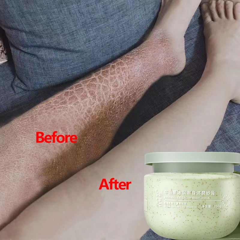 Lulur Pemutih Lulur shea butter Scrub Lulur pemutih badan 250g Memutihkan kulit/ Menghilangkan keratin kulit dan kulit ayam/ Mengecilkan pori-pori/ Melembabkan kulit