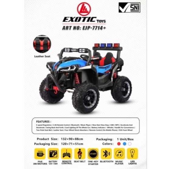 Mainan Mobil Aki Jeep Exotic EJP 7714+ EJP7714+ EJP-7714 Ban Eva OffRoad Exotic