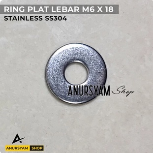 Ring Plat Lebar M6 x 18 Stainless / Ring Plat M6 Lebar