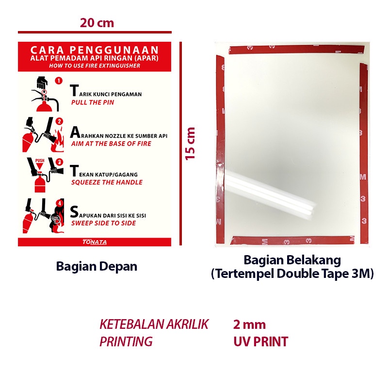 Rambu Akrilik Cara Penggunaan APAR TONATA