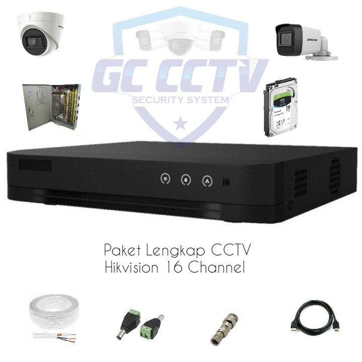 Paket CCTV Hikvision 16 Channel Siap Pasang