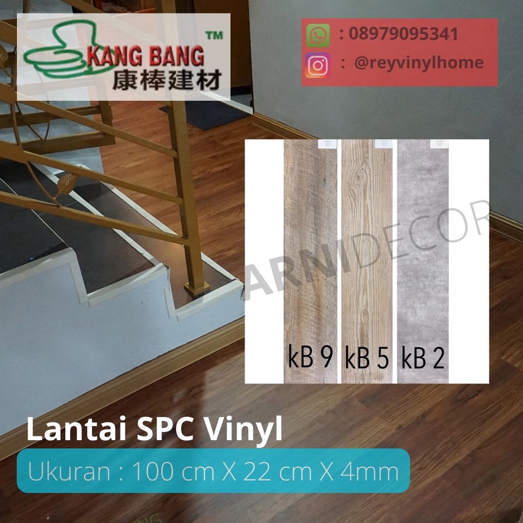 Lantai SPC Vinyl KANGBANG SISTEM KLIK MOTIF KAYU