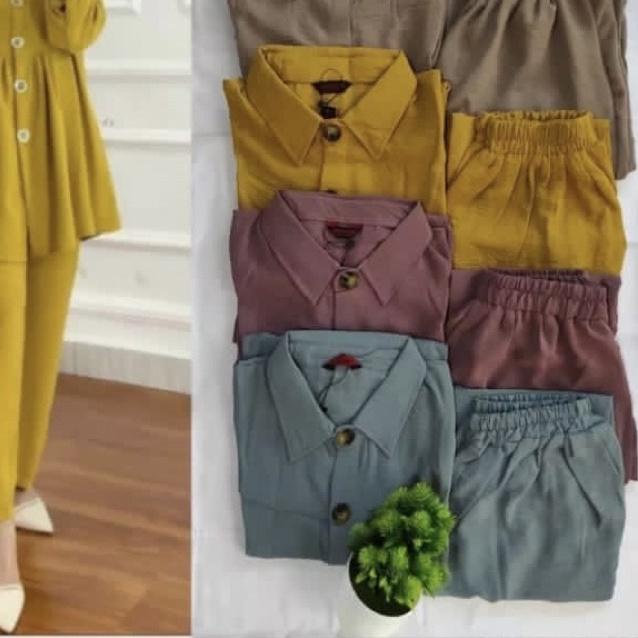 ➵ Zivia Set - Setelan Crinkle Airflow Polos Standar / Setcel polos crinkle / One set zivia premium /