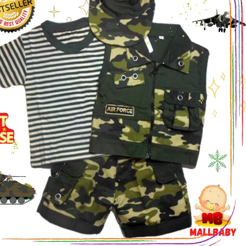 ✺ Cool Army - Baju Setelan Bayi Tentara Baju Tentara Anak Bayi ◙