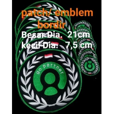 Emblem Go Partner Lengkap Terbaik Dasar Hitam Bordir Komputer Logo Go partner