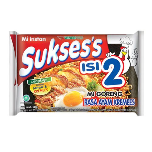 

Sukses Mie Goreng isi 2 Rasa Ayam Kremes 133gr / Mi Goreng Ayam Kremes