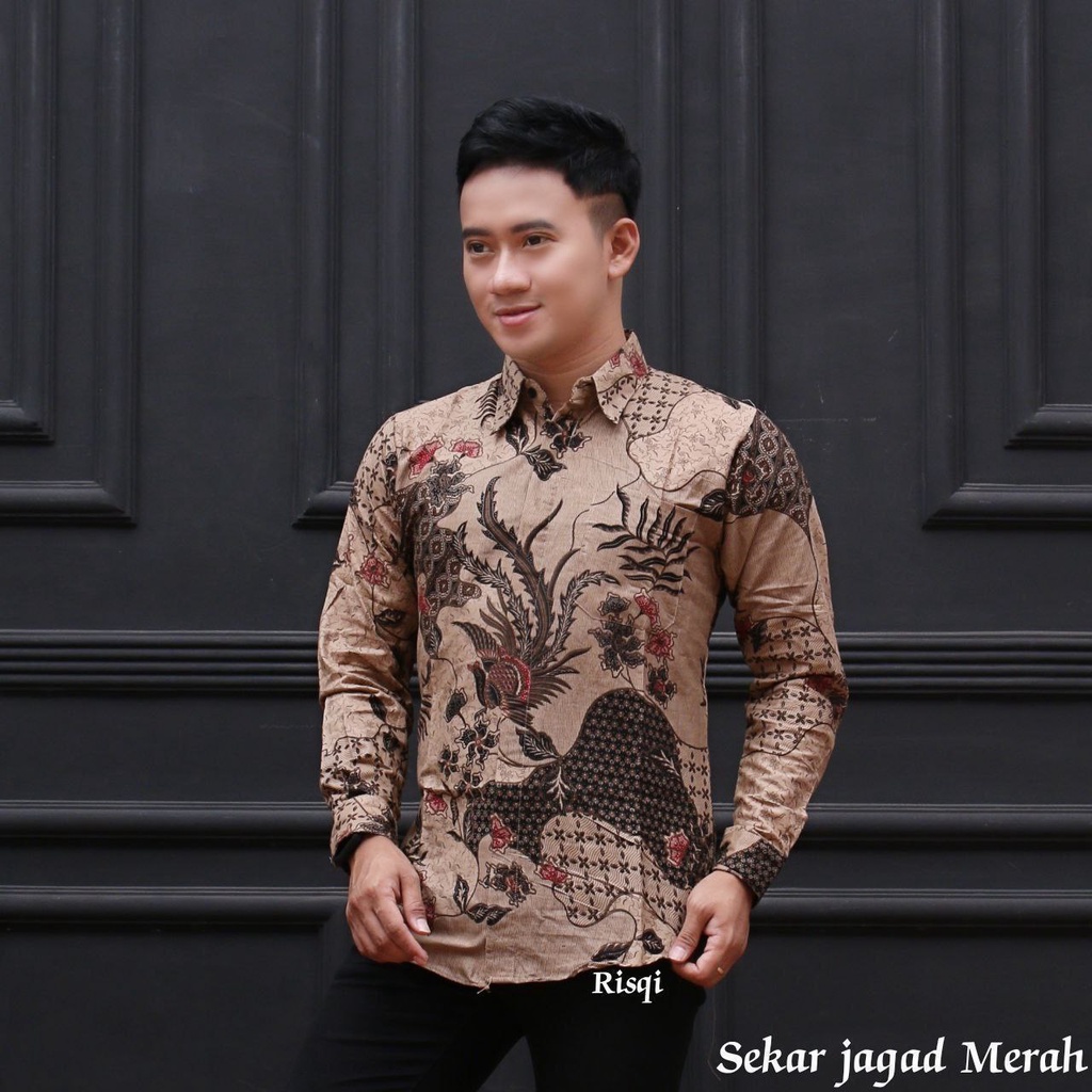 KEMEJA BATIK  .FASHION PRIA MODEL PREMIUM HEM  LENGAN (PANJANG) KATUN PRIMA MURAH M L XL XXL