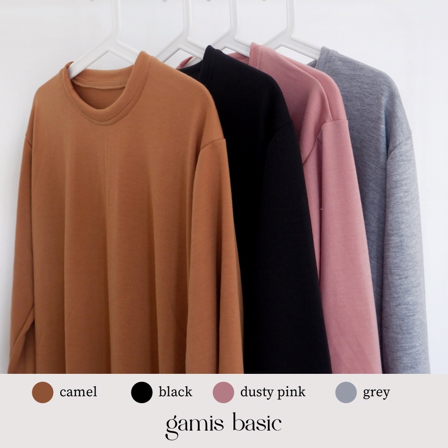 GAMIS BASIC/DRESS WANITA/MODEL GAMIS REMAJA KEKINIAN/BAJU SYARI TERBARU/MODEL GAMIS TERKINI/GAMIS KE