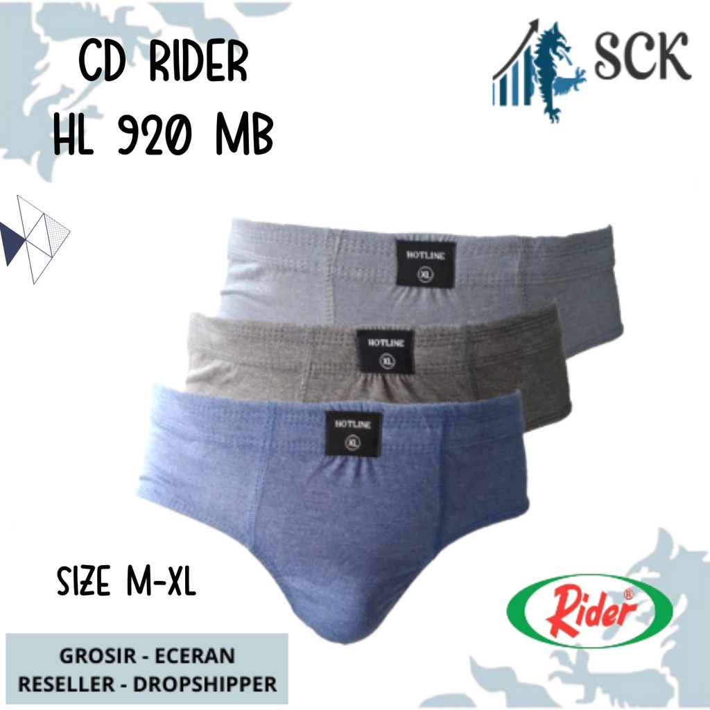 [ISI 3] Celana Dalam Pria HOTLINE 920 Karet by RIDER TERMURAH TERBARU Brief  M-XL / CD Olahraga R920 / Pakaian Dalam Cowok - sckmenwear GROSIR