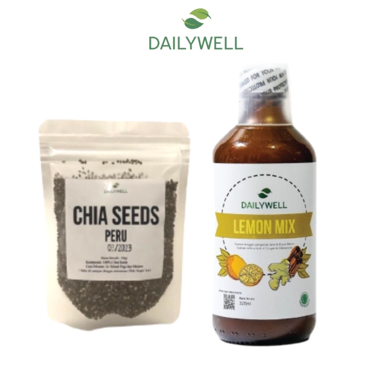 

Bundling Dailywell Lemon Mix + Chia Seeds [pelancar pencernaan]