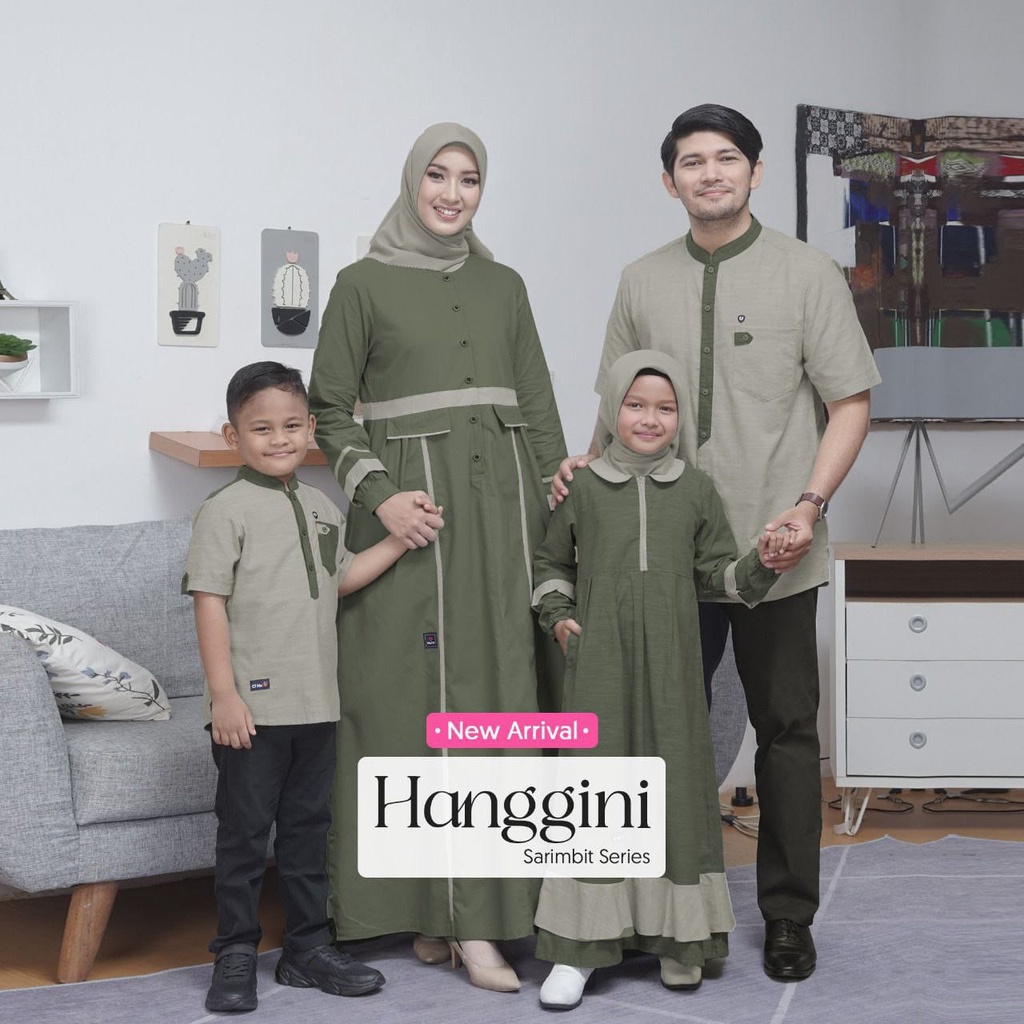 SARIMBIT MUTIF HANGGINI SERIES LIGHT OLIVE & OLIVE - KOKO HARSYA - COUPLE KELUARGA TERBARU