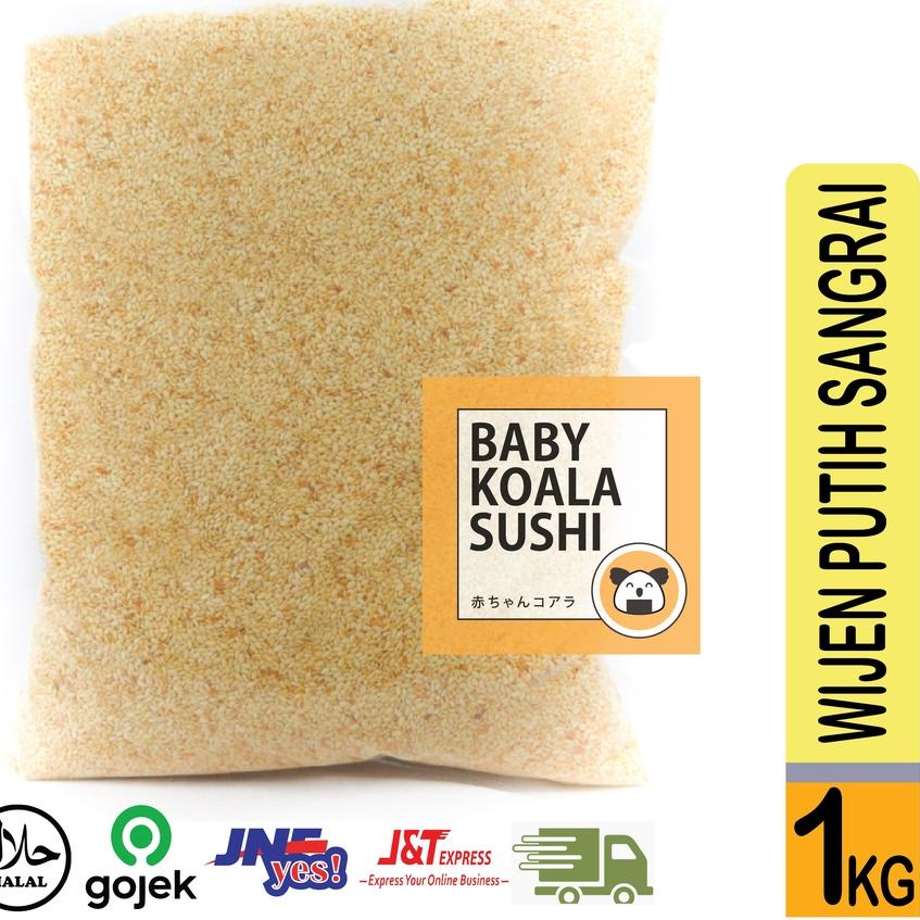 

➯ HIROKING Biji Wijen Putih Sangrai 1 Kg Halal │ Roasted White Sesame Seed for Sushi Ramen ☊