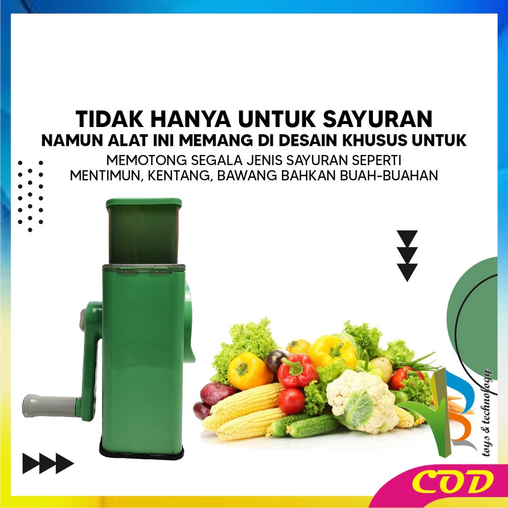 RB-C803 Alat Penggiling Sayur Multifungsi Vegetable Cutter Slicer Machine / Parutan Putar Alat Pemotong Sayuran dan Buah Praktis Serbaguna