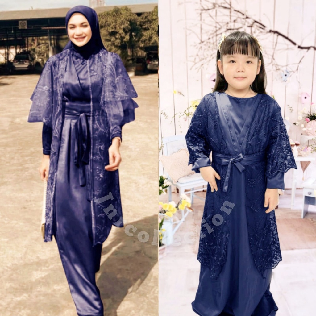 DRESS + OUTER BRUKAT MODEL KIMONO PREMIUM MEWAH GAMIS COUPLE IBU DAN ANAK REMAJA KONDANGAN PESTA TERBARU