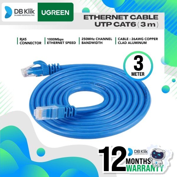 Patch Cord LAN UGREEN - Kabel Cat6 UTP UGreen Ethernet 3 Meter (11203)