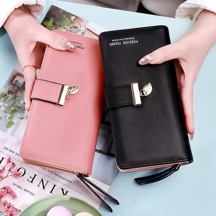 TERMURAH DOMPET PANJANG WANITA IMPORT KOREA KULIT PREMIUM MEWAH DAUN FASHION SCALY MURAH LIPAT ABG B
