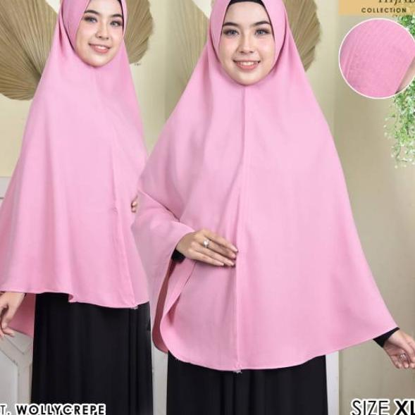 ➤ Khimar wolly crepe import size xl daily fashionable by Tegar collection ☁