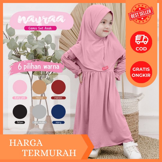 Baju Muslim Anak Perempuan Usia 4-6 Tahun Gamis Anak Azahira Kid Fashion Abaya Anak Perempuan Gamis 