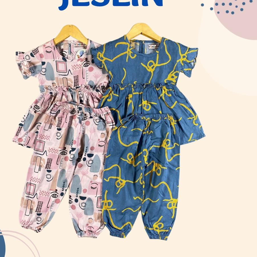 ➭ 1 - 4TH SETELAN ANAK PEREMPUAN JESLIN ONE SET ANAK RAYON by Bobo Kids ✽