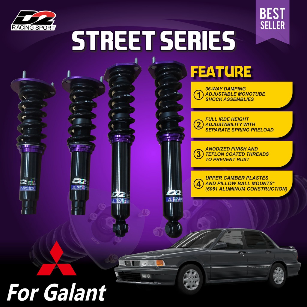 Aksesoris Suspensi Shockbreaker Coilover Untuk Harian D2 racing STREET Coilover mitsubishi galant hi