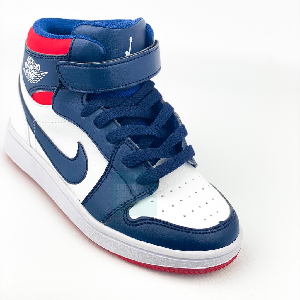 Sepatu Anak Laki Laki Sneakers Navy Putih High Import Usia 3-10 Tahun - Urban Sneaker Kids
