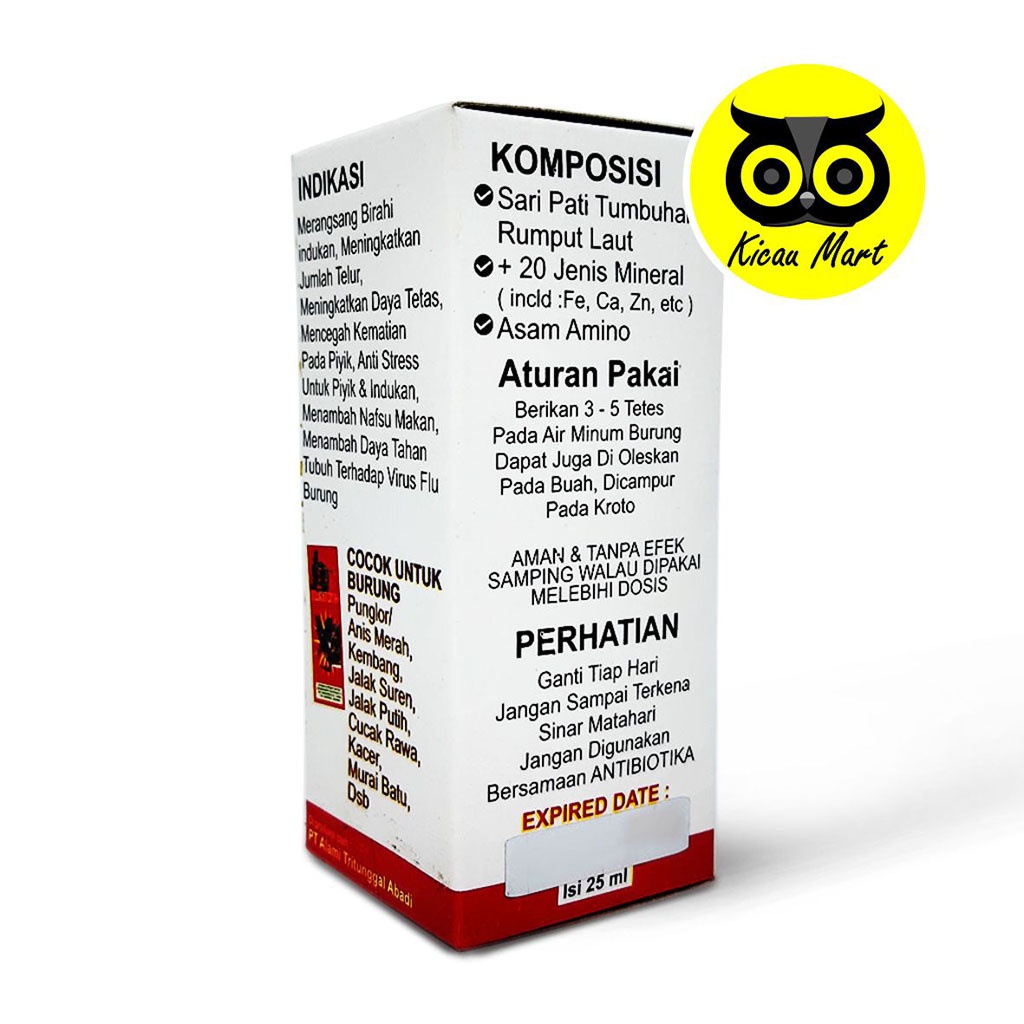 VITAMIN OBAT TERNAK BURUNG PEMAKAN SERANGGA MURAI KACER PREBIOTIK BREEDING + ALAMI BIRD CARE OBABMAA