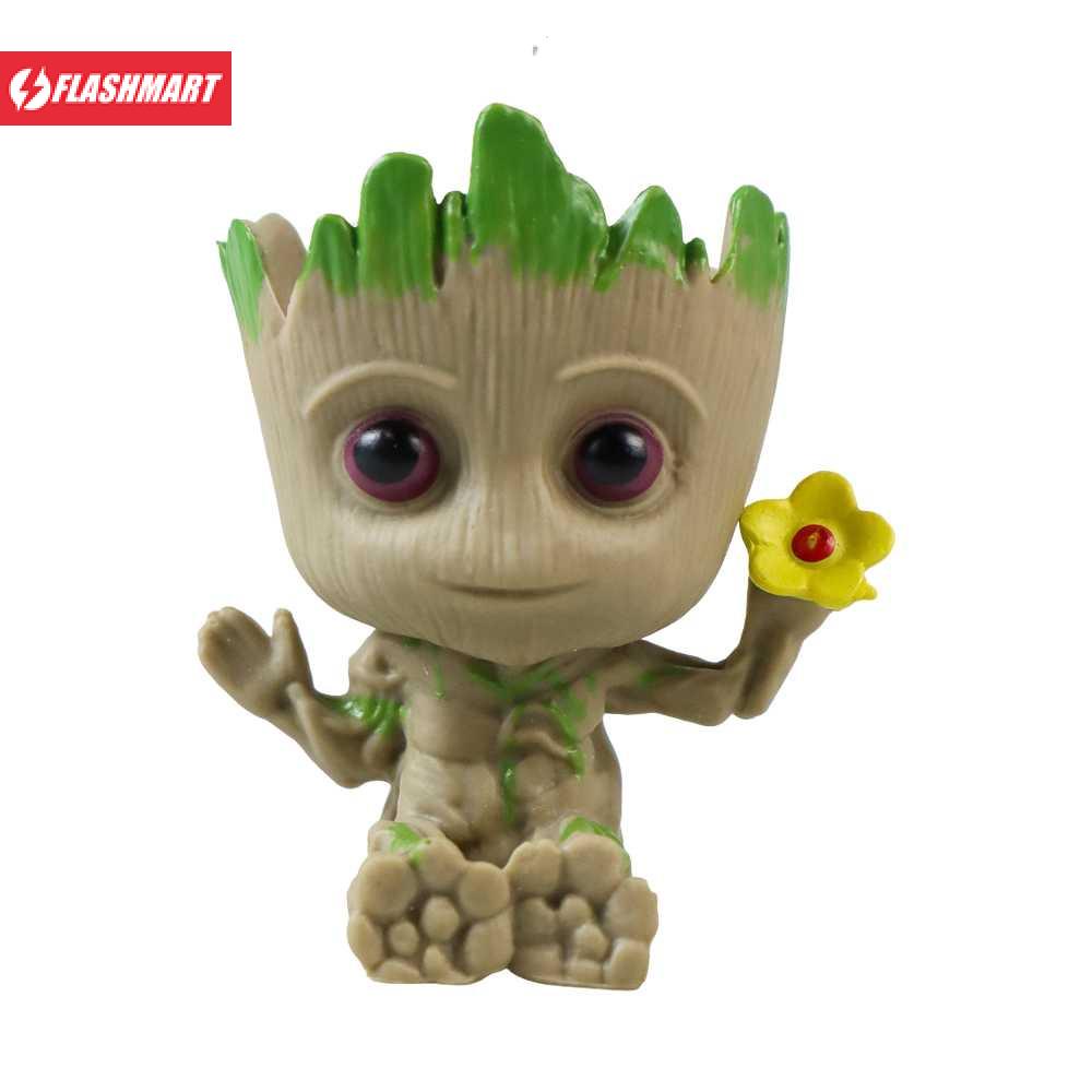 Flashmart Groot Mini Action Figure Holding Flower Pot Tanaman 5cm - TKR3