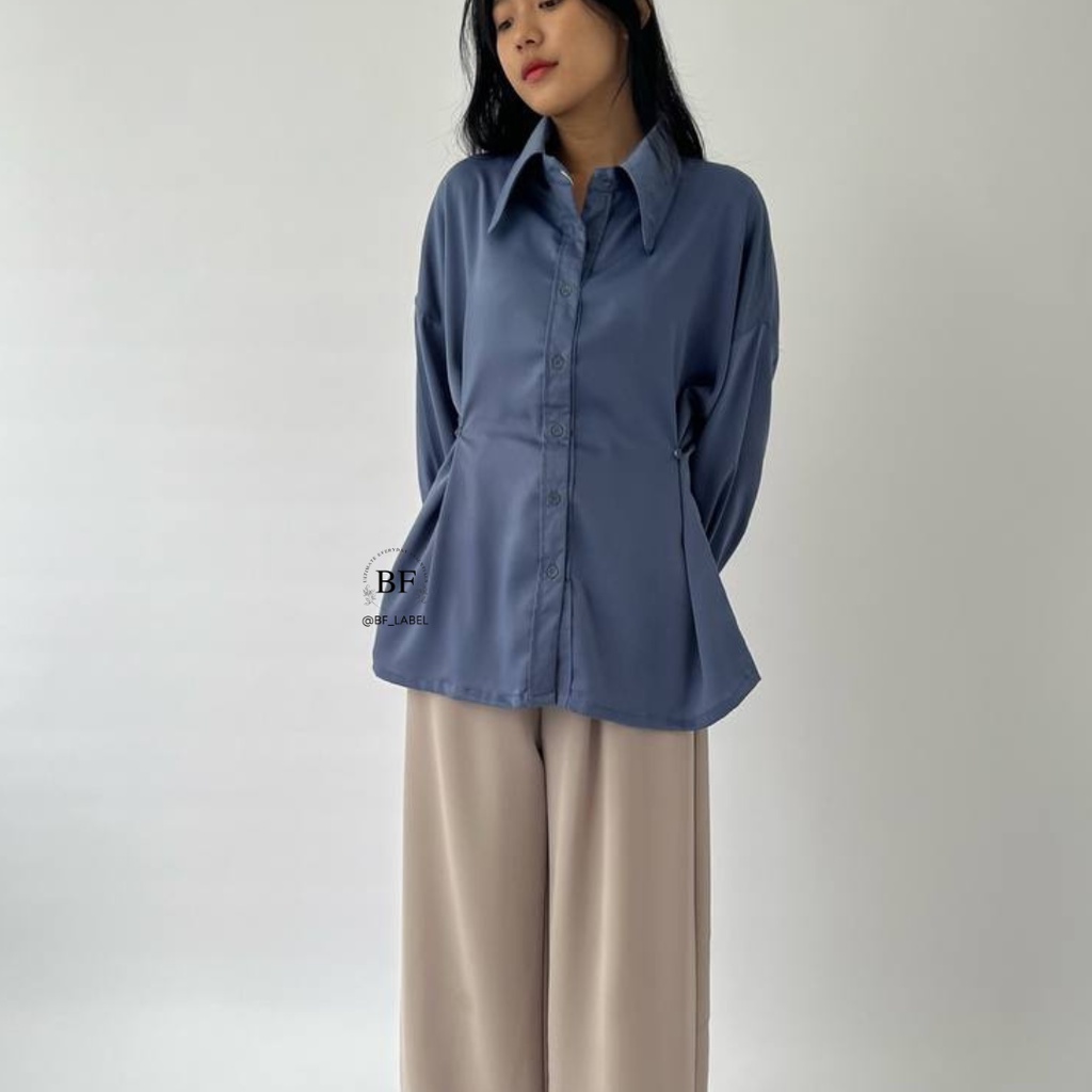 Hermesa Shirt 2044 | Kemeja Polos Wanita | Trendy Shirt | Kemeja Oversize bt @bf_label