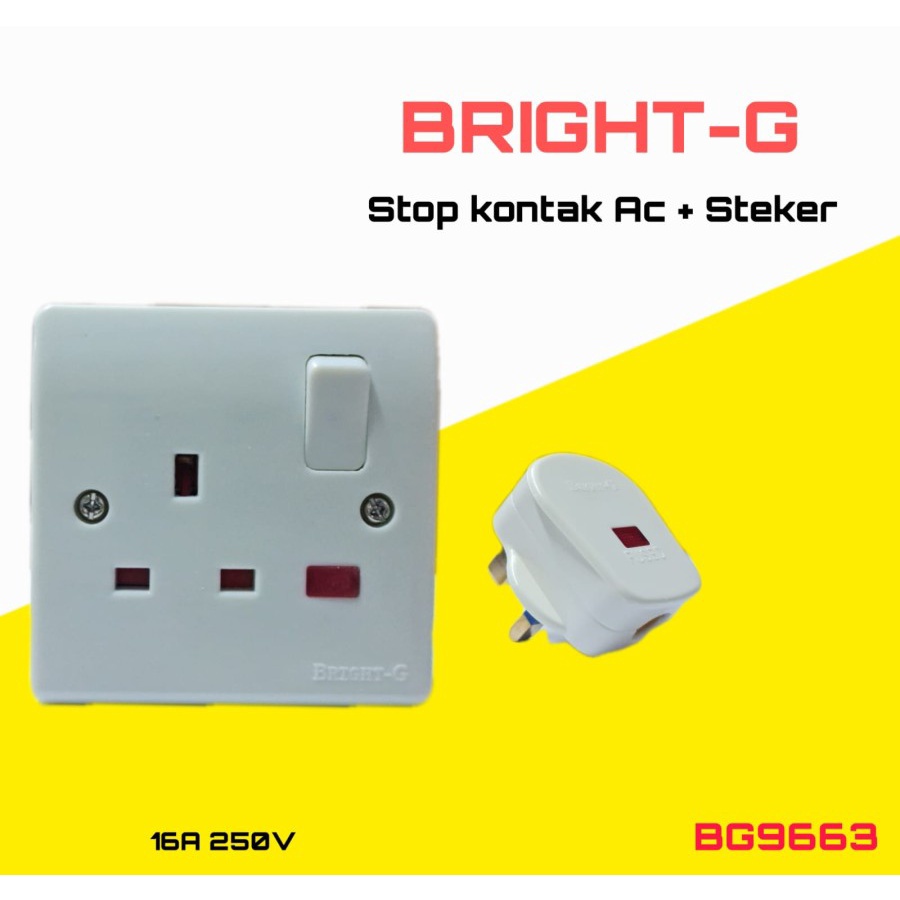 Stop Kontak AC + Steker Bright G Set