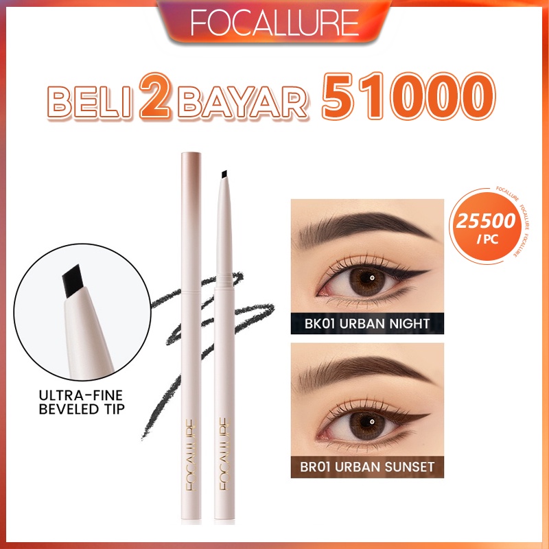 Focallure #MordenUrban Waterproof Gel Eyeliner No Smudge Ultra-fine Beveled Tip High Pigment Anti-transfer Gel Eyeliner