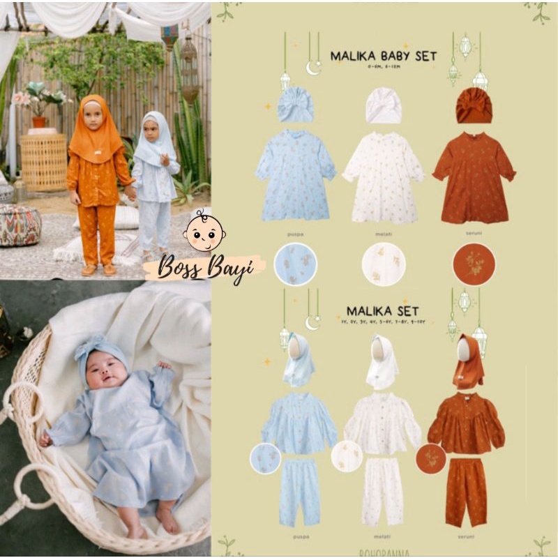 BOHOPANNA - MALIKA Baby (Gamis + Turban) | Set + Hijab Anak Raya Collection