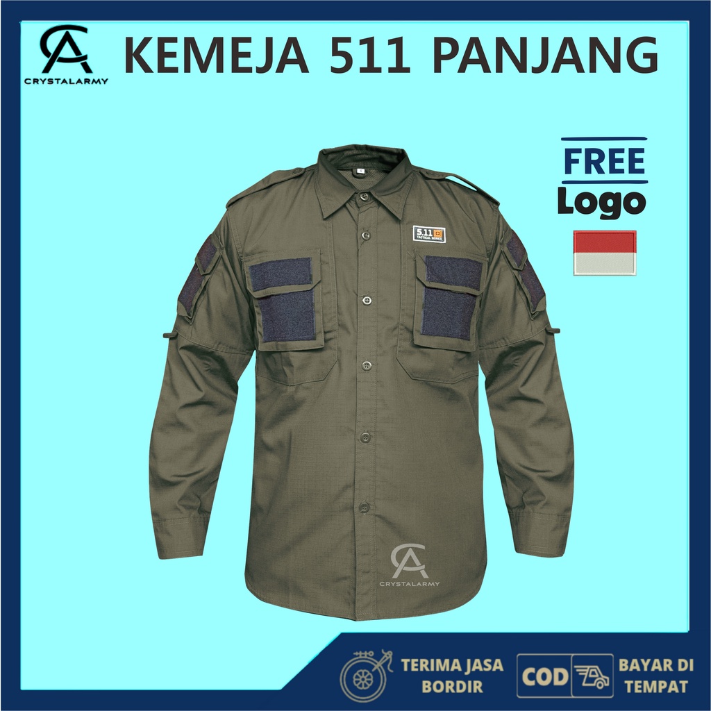 Kemeja Tactical Lengan Panjang / Baju Kerja Pria