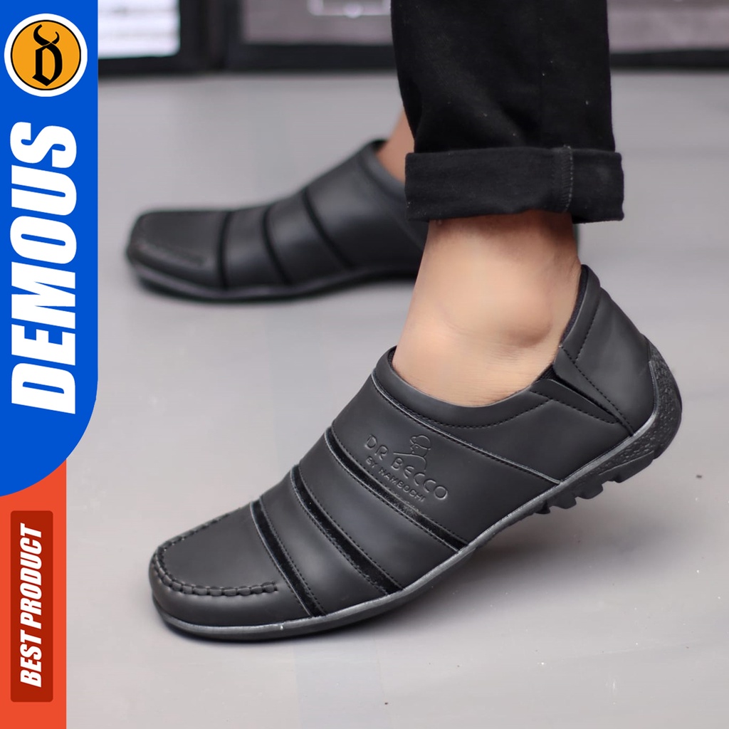 DEMOUS Kitaro - Sepatu Slip On Casual Kerja Pria