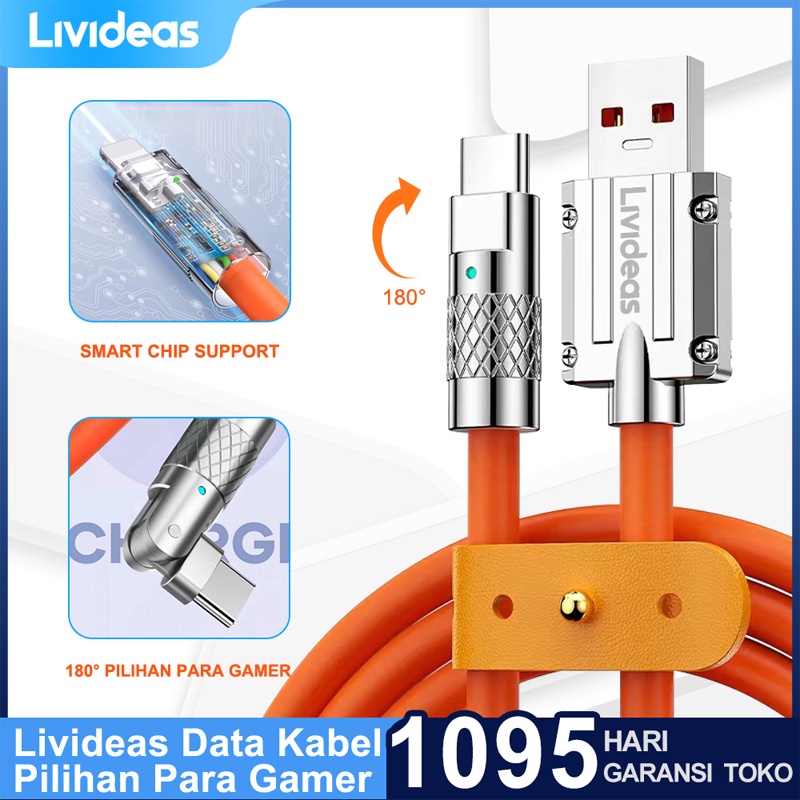 Livideas Cable Data Fast Charging Kabelype C to Lighting 30W PD Data  Type C, to Lightning QC3.0 2.4 A Garansi 1 3hn Seri AW