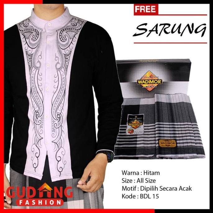 TERLARIS Baju Koko Panjang Plus Free Sarung - BDL (COMB) /BAJU KOKO PRIA/BAJU KOKO DEWASA/BAJU KOKO 