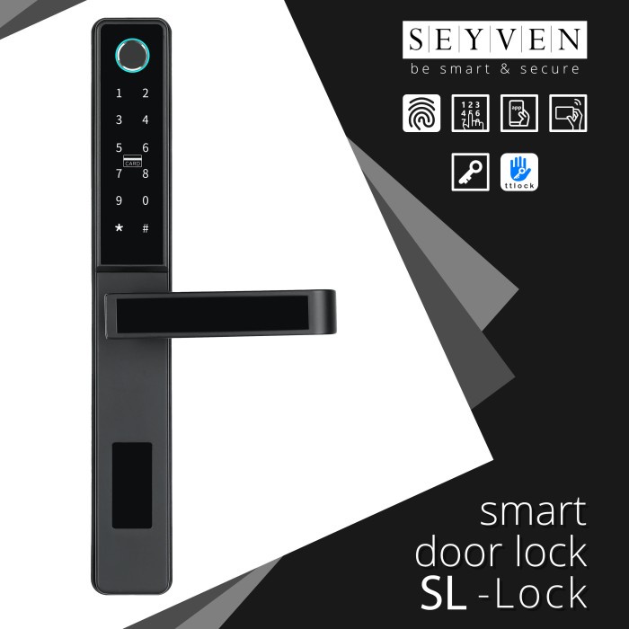 Akses Seyven Smart Slim Door Lock Aluminium Door Lock Smart Door Digital