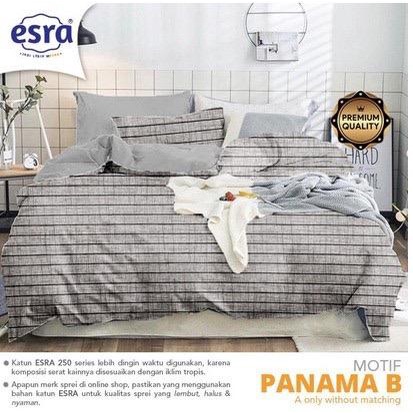 sprei kotak hitam anti geser | PANAMA GREY &amp; HACCO KHAKI | ukuran 90 100 120 160 180x200