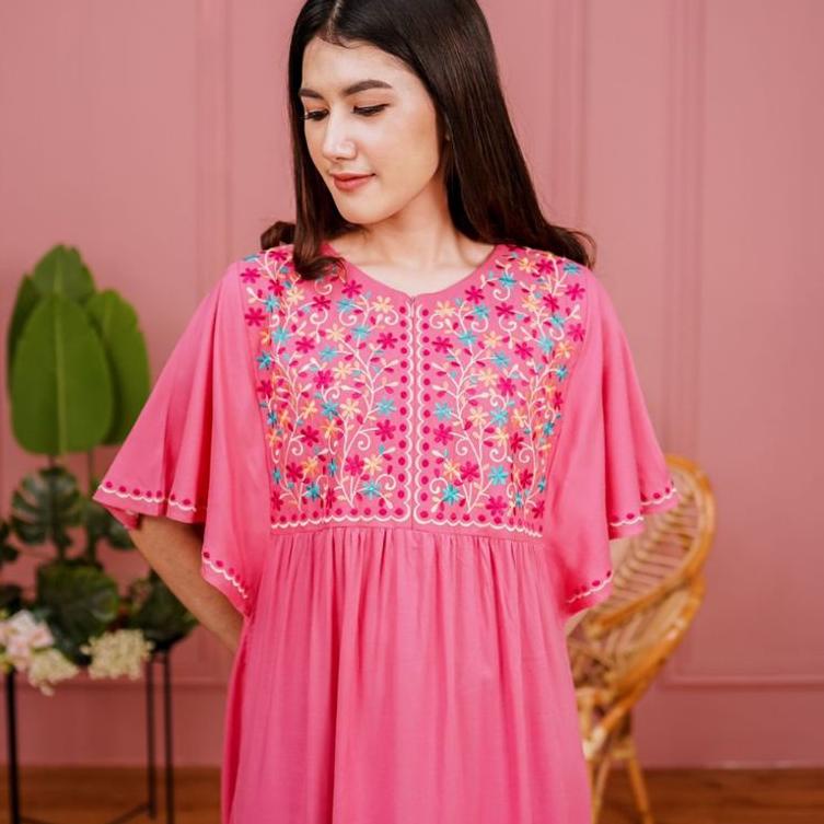 LANGSUNG ORDER DASTER BORDIR RUFFLE LONGDRESS BUSUI | DASTER BUSUI | DASTER KEKINIAN | DASTER RAYON 