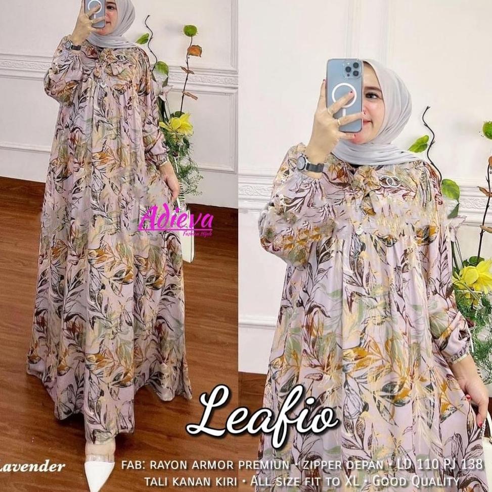 BOOMING LEAFIO DRESS - GAMIS RAYON ARMOR MOTIF - GAMIS JUMBO XL XXL 3XL LD 110 120 130 - GAMIS BUSUI