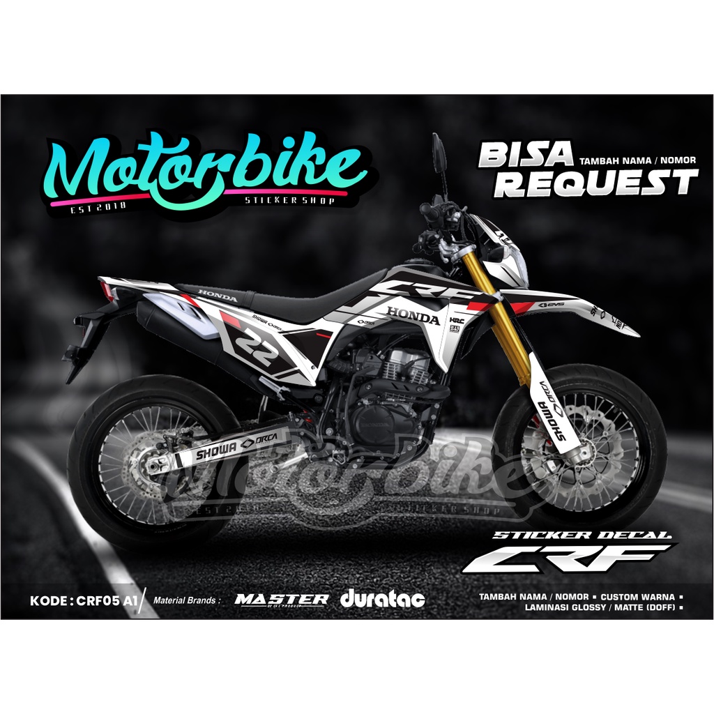 Decal Stiker CRF 150 L Fullbody Trail supermoto - Dekal sticker CRF 150 L Skull - Aksesoris Sticker 