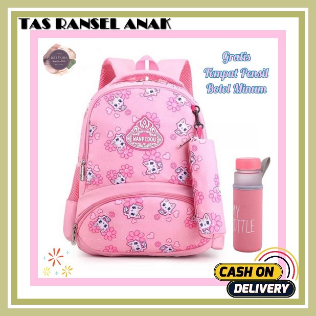 Tas Ransel Sekolah Set 4 In 1 Kuliah Anak Cewek Sd Smp Sma Tas Kerja Wanita Kasual / Tas Ransel Anak